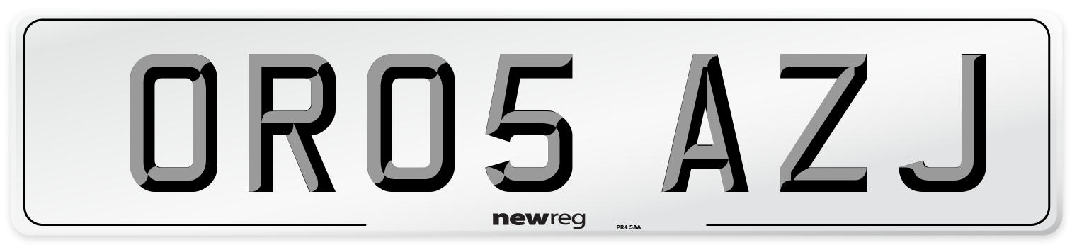 OR05 AZJ Number Plate from New Reg